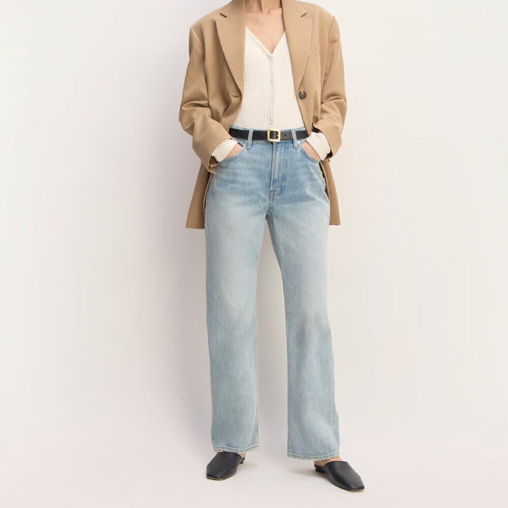Everlane the Cheeky Light Wash Straight Leg Jean Sz 25